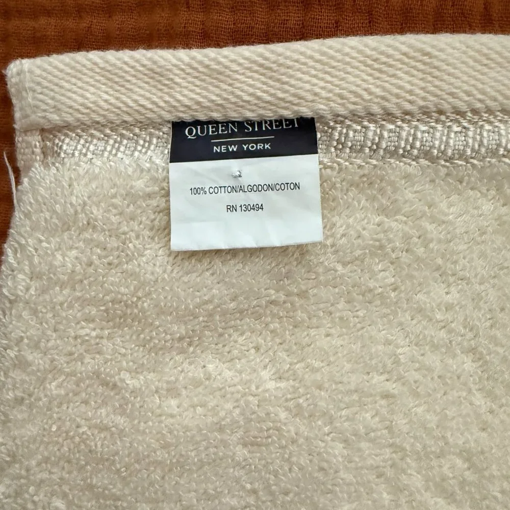 Ivory, Purple, and Green Floral Bathroom Hand Towels